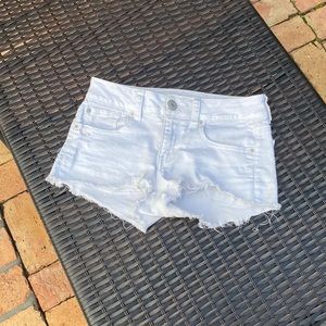 American Eagle White Jean Shorts